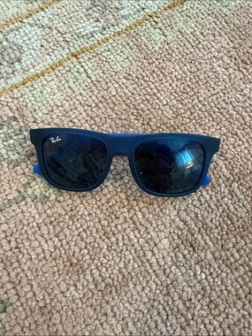Ray-Ban Matte Navy Wayfarer Sunglasses with Dark Blue Lenses